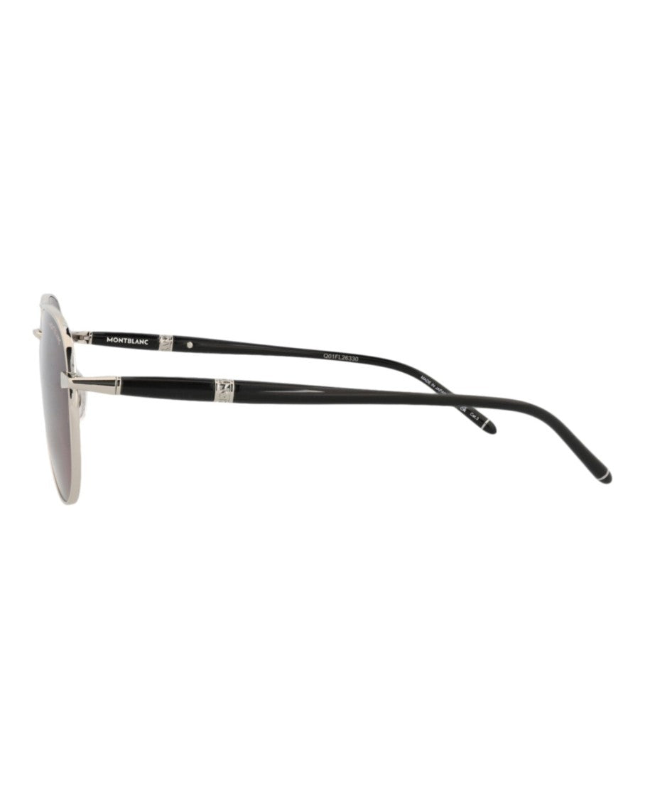 Montblanc Sleek Aviator-Frame Metal Sunglasses With Polished Finish