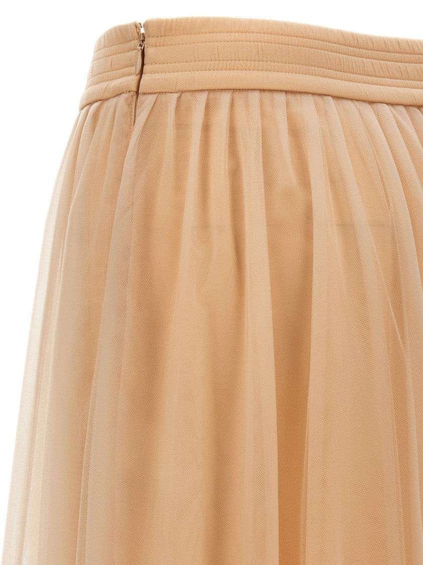 Fabiana Filippi Tulle Longuette Skirt With Flowing Layers