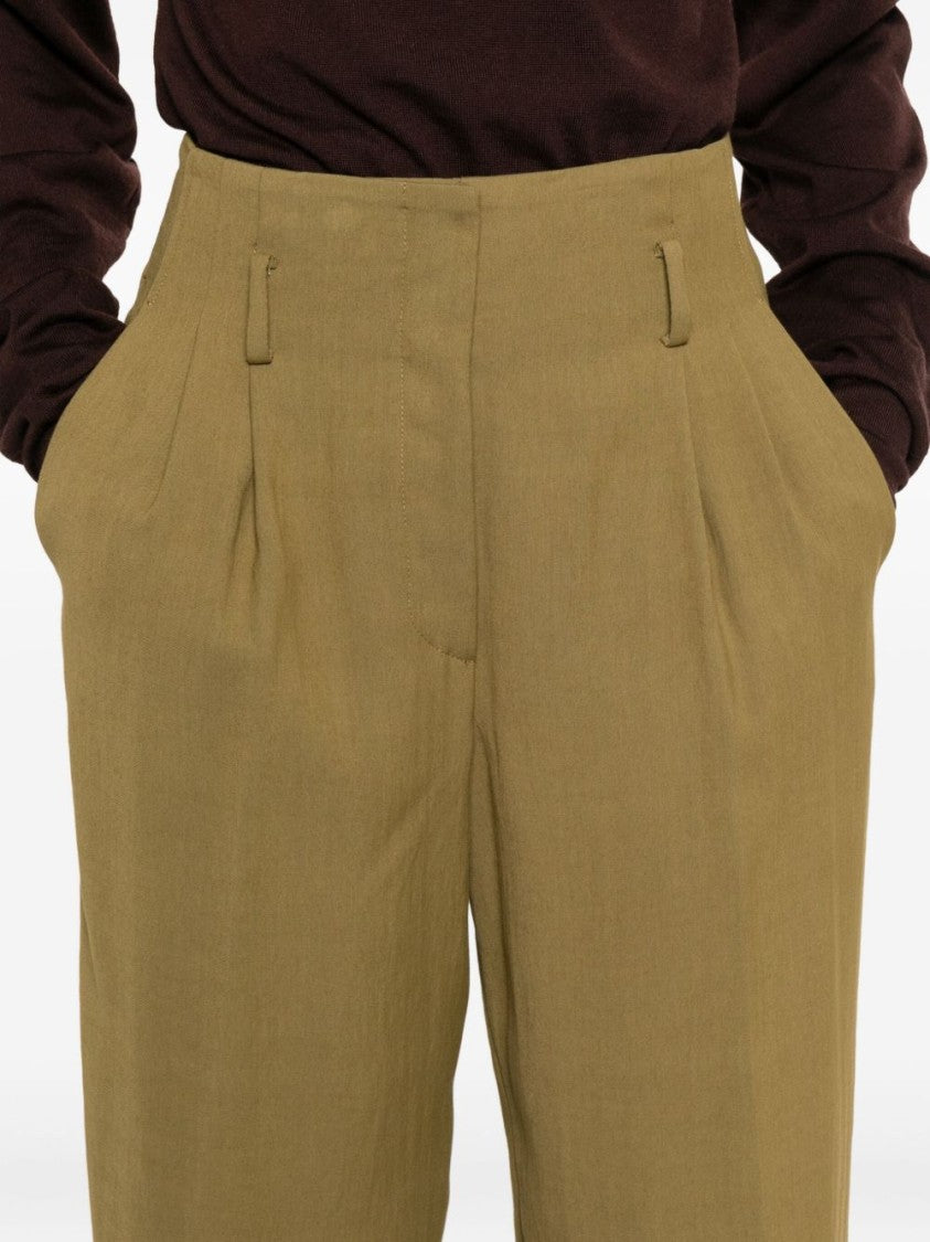 Forte Forte Pleated Wide-Leg Trousers With High Waist