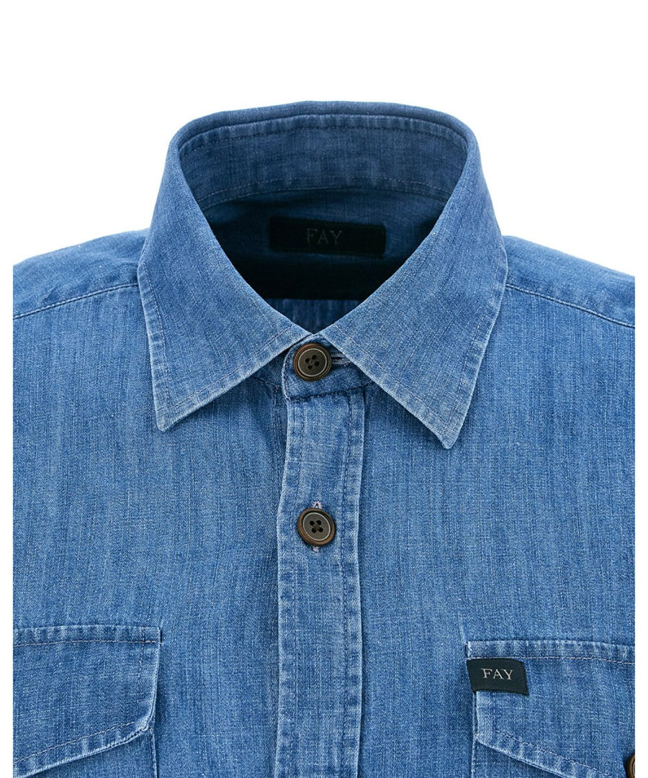 Fay Comfort Fit Denim Shirt