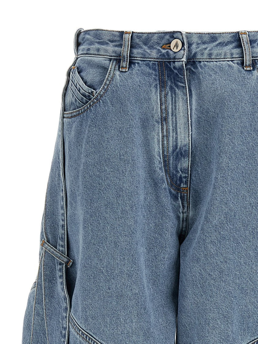 The Attico Washed Denim Tape Jeans