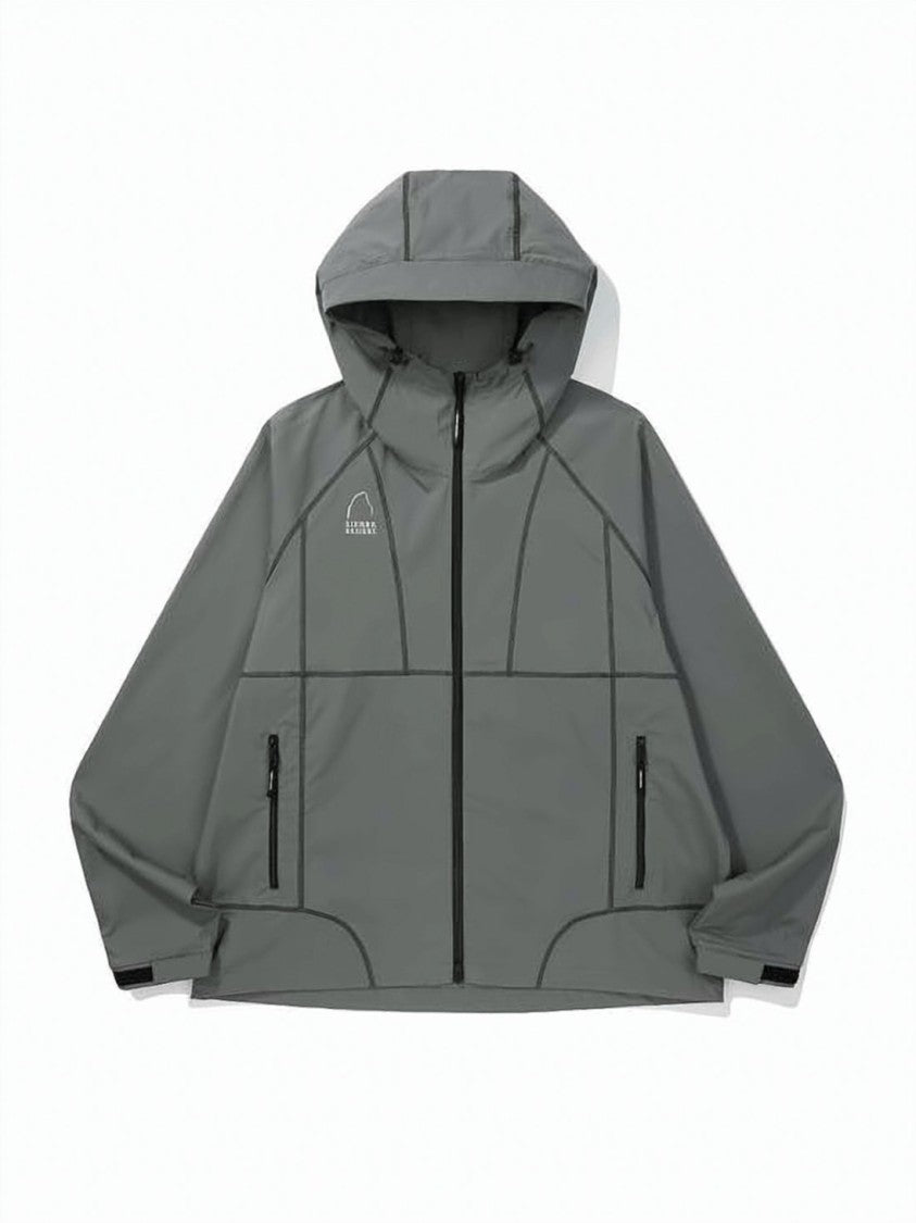 Sierra Designs Hooded Grey Jacket With Panelled Design
