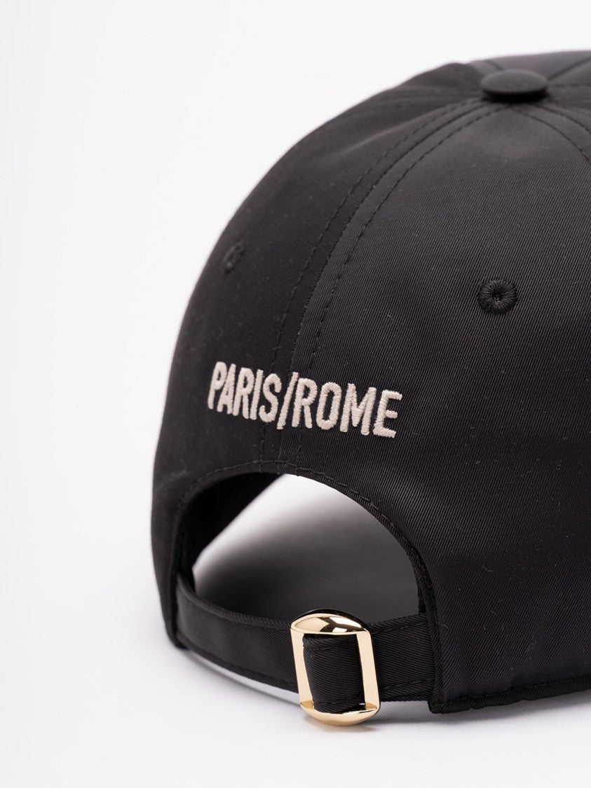 Valentino Black Chez Valentino Embroidered Baseball Cap