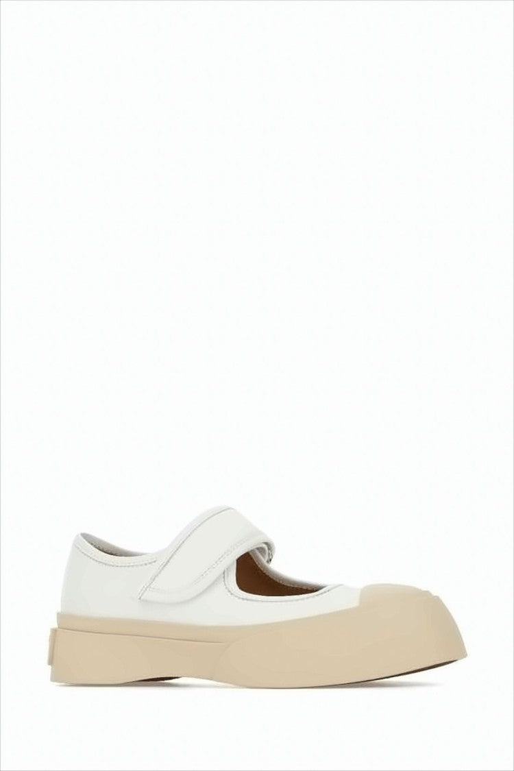 Marni Minimalist White Sneakers With Wide Strap Closure
