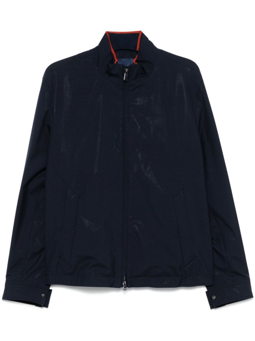 Paul & Shark Navy Blue Jacket With Two-Way Zip