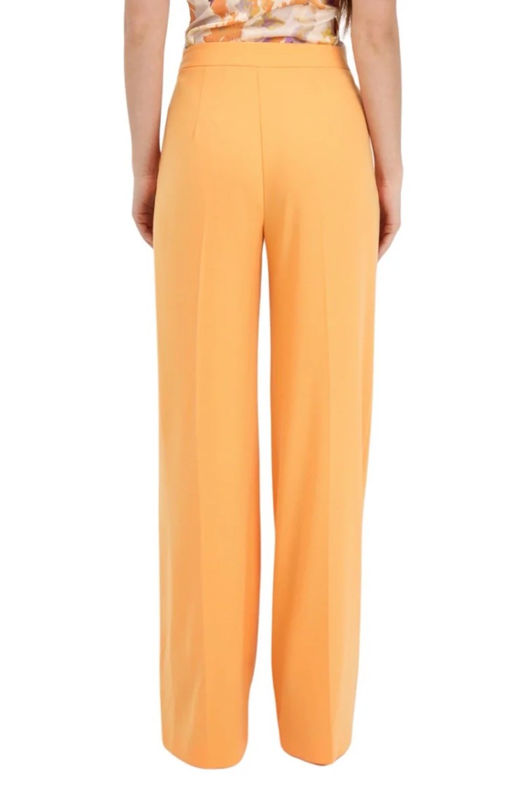 Patrizia Pepe Wide-Leg Stretch Trousers In Vibrant Orange