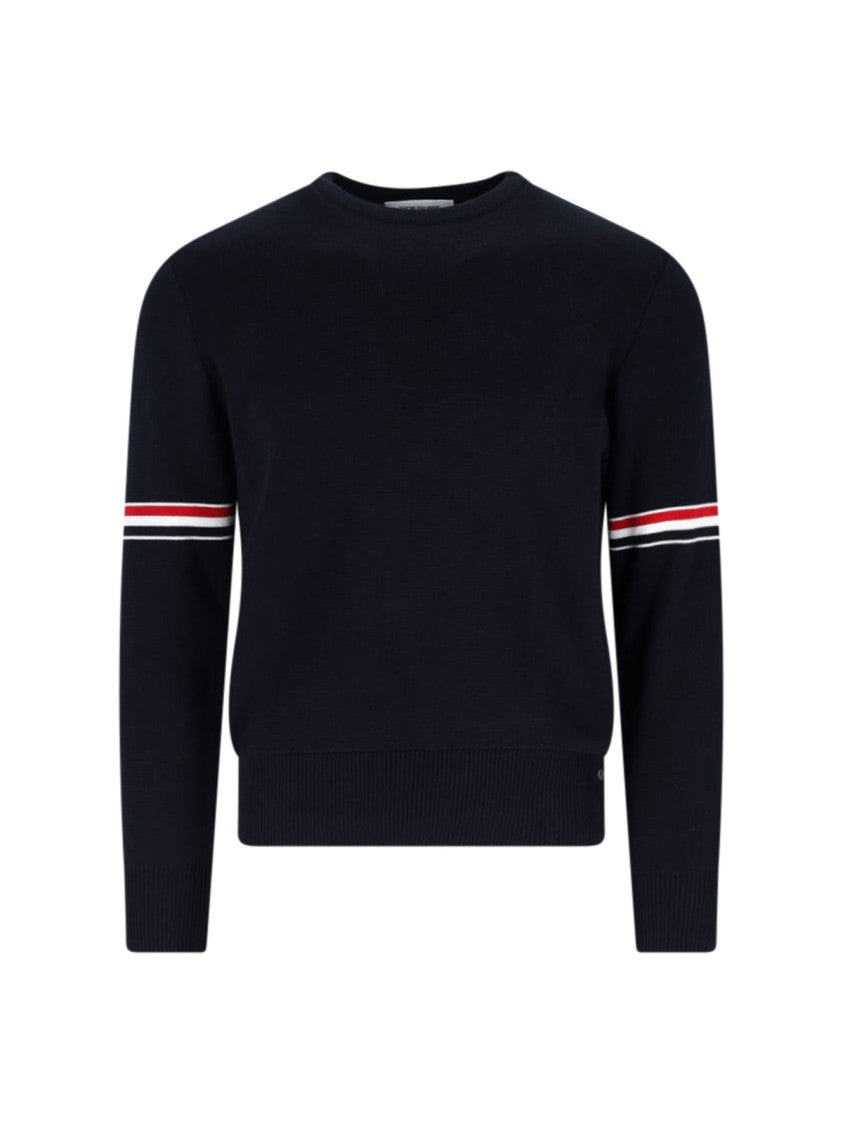 Thom Browne Tricolor Detail Sweater – Blue