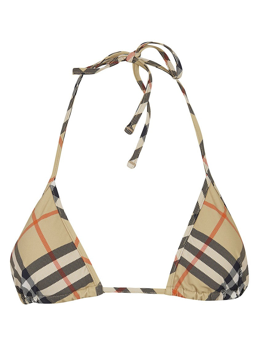 Burberry Burberry Check Stretch Nylon Bikini Top