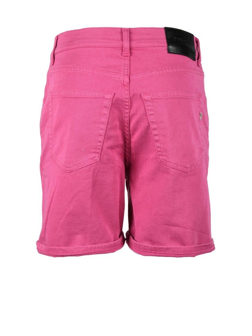 Dondup Fuchsia Five-Pocket Stretch Cotton-Blend Shorts
