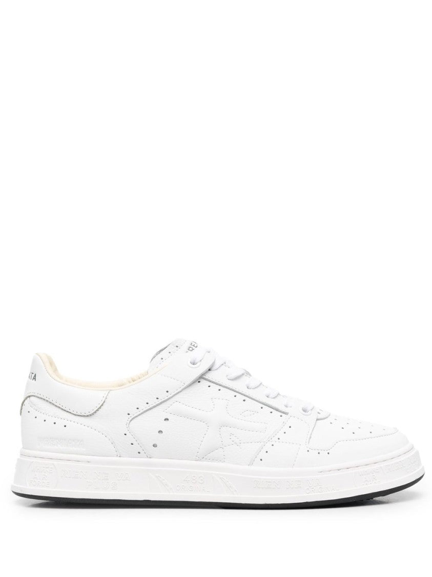Premiata Low-Top Sneakers In White Synthetic Leather