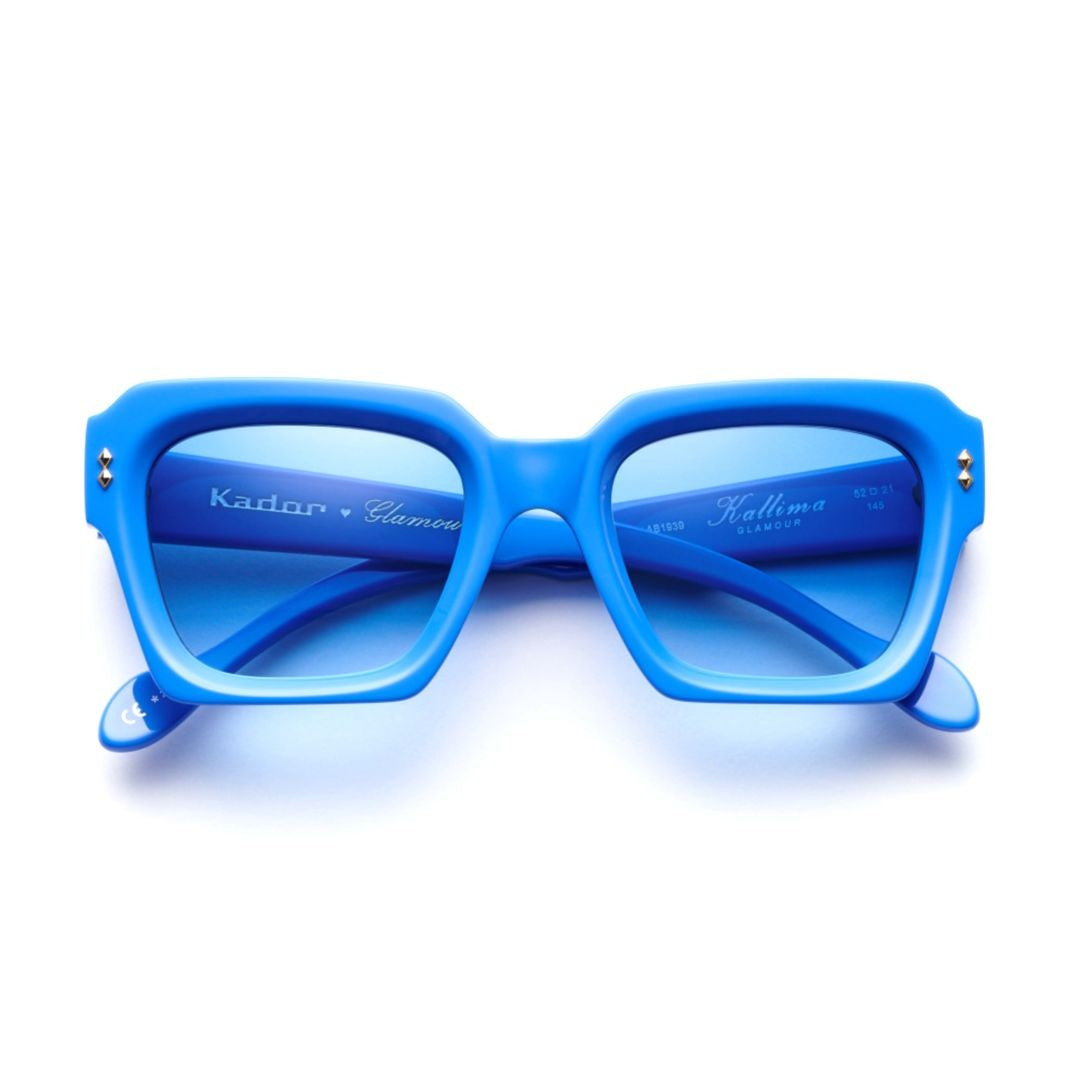 Kador Blue Kallima Glamour Oversized Square Sunglasses