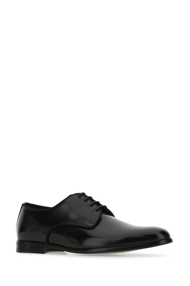Dolce & Gabbana Black Leather Lace-Up Shoes