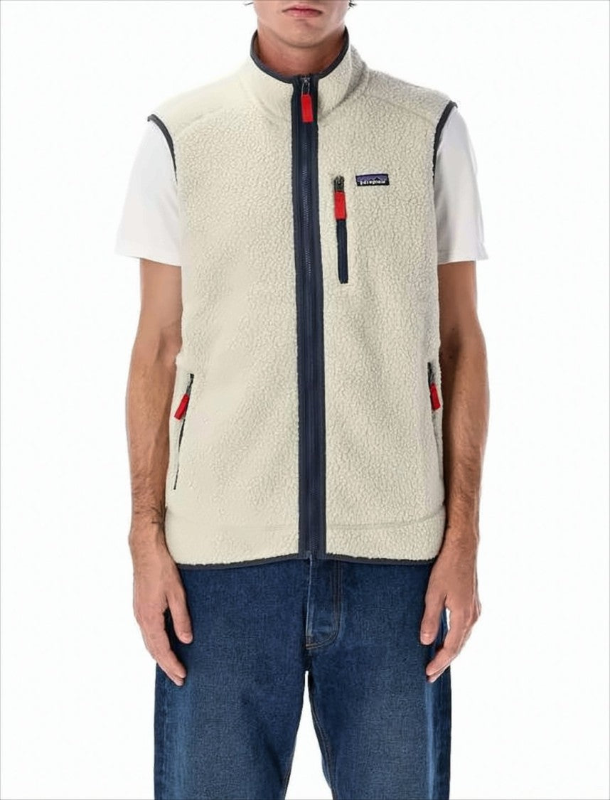 Patagonia Textured Fleece Vest With High Collar