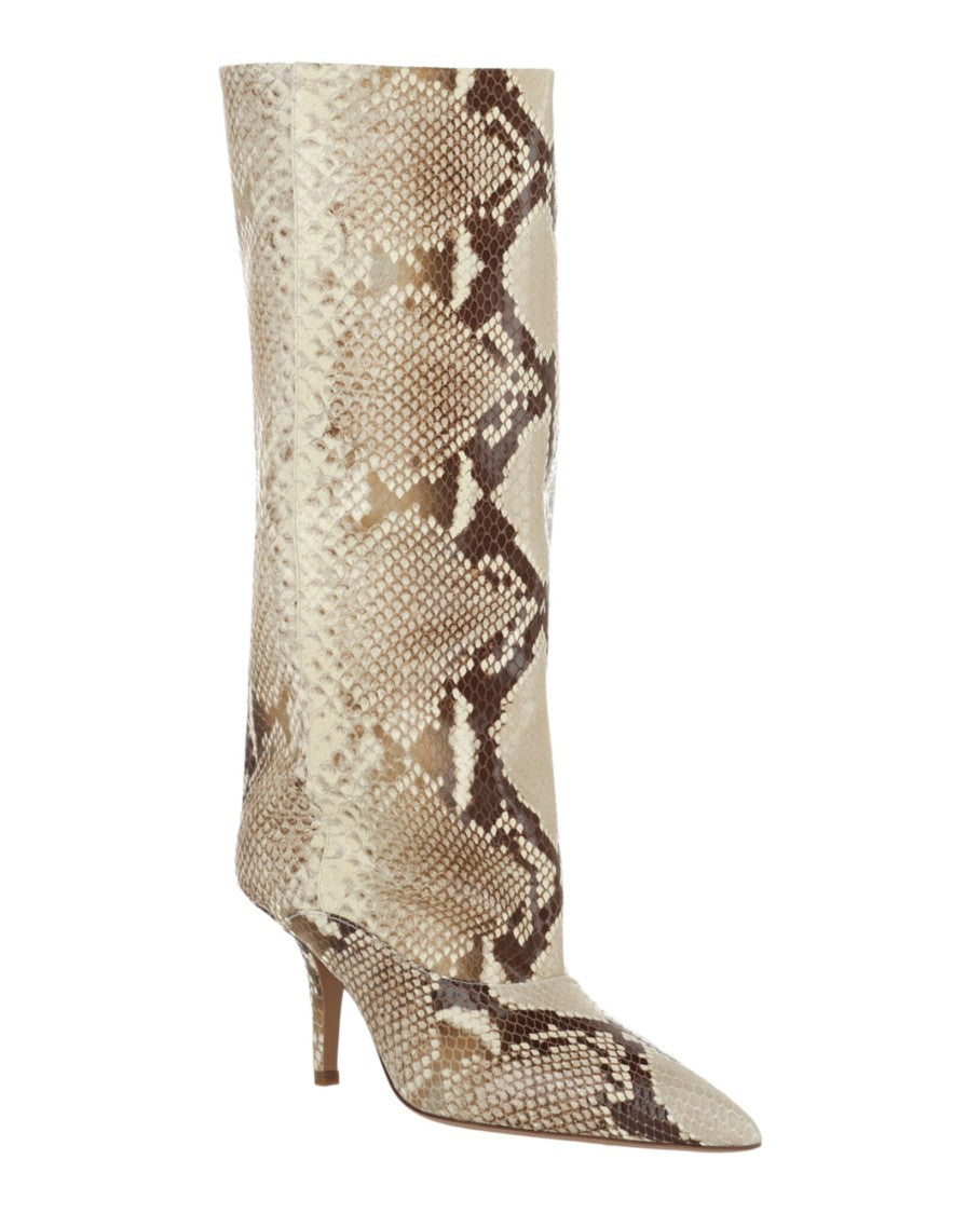 Paris Texas Ines Printed Python Mid-Calf Boots