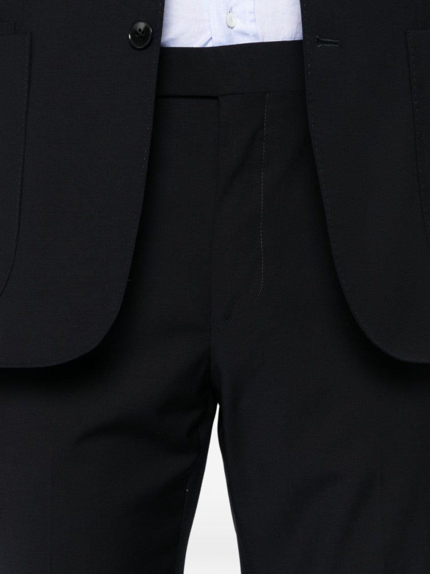 Ermenegildo Zegna Notch Lapel Blazer With Structured Silhouette And Functional Pockets