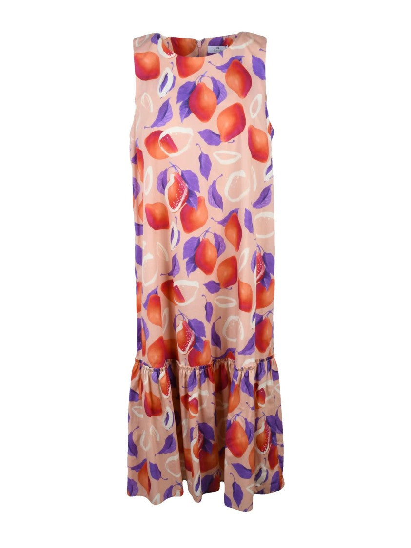 Ps Paul Smith Long Cotton Dress - Pink/Red