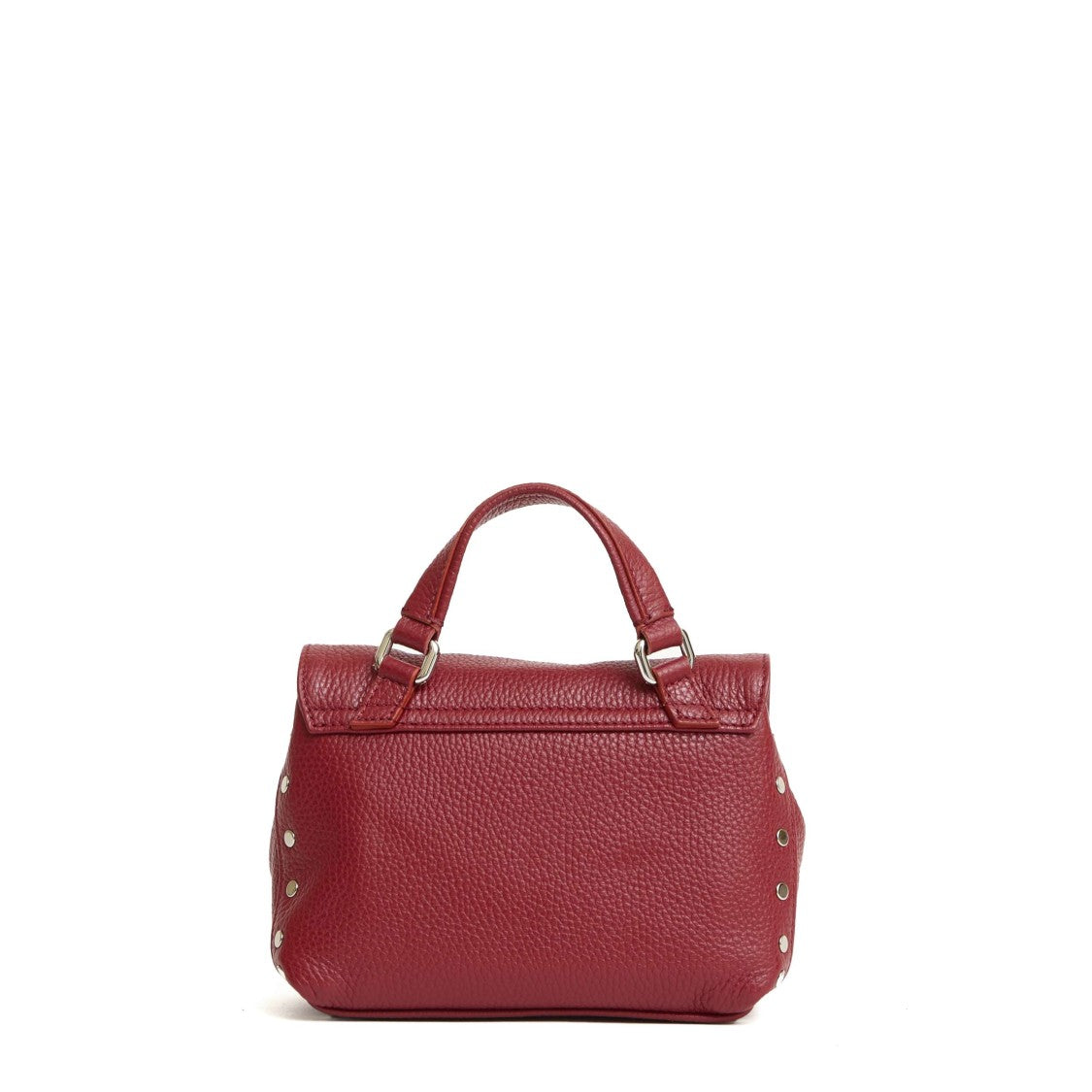 Zanellato Bordeaux Textured Leather Handbag With Turn-Lock Closure
