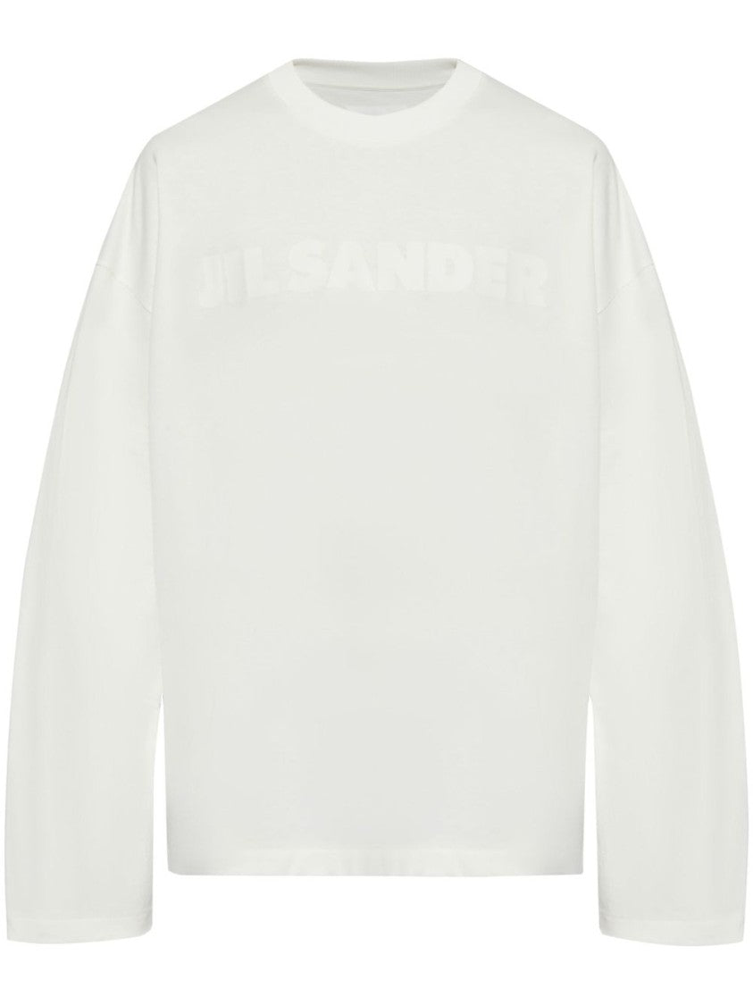 Jil Sander White Long-Sleeved Relaxed Fit T-Shirt