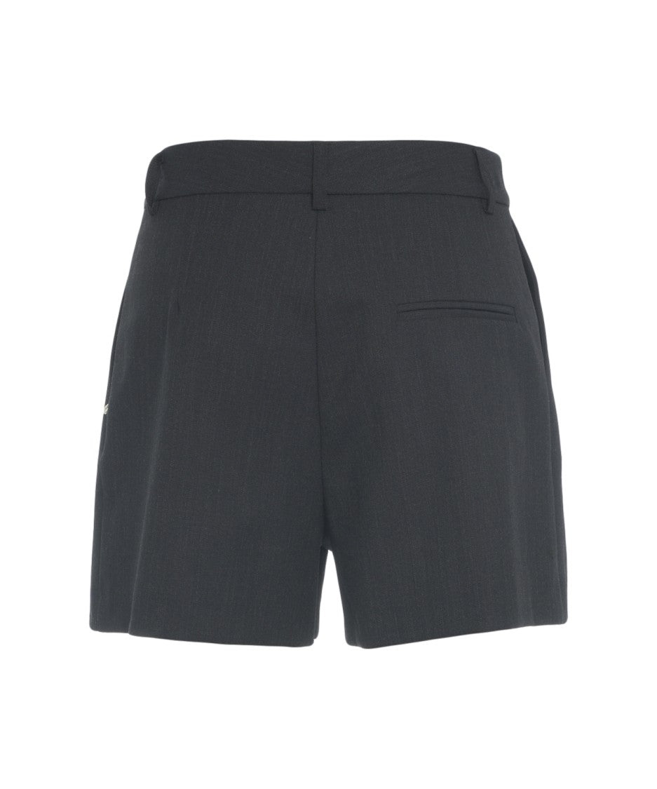 Ottod'ame Pleated Bermuda Shorts With Tailored Fit And Clean Closure