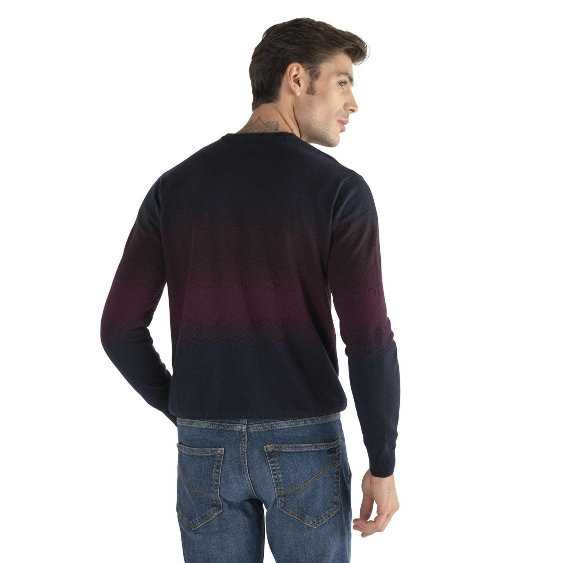 Harmont & Blaine Gradient Knit Sweater With Embroidered Logo