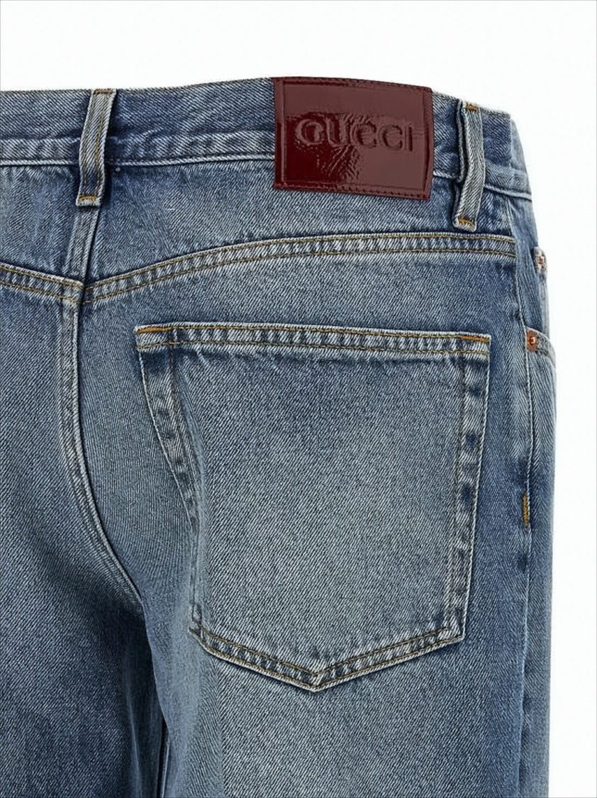 Gucci Straight-Leg Denim Pants With Mid-Rise Waist