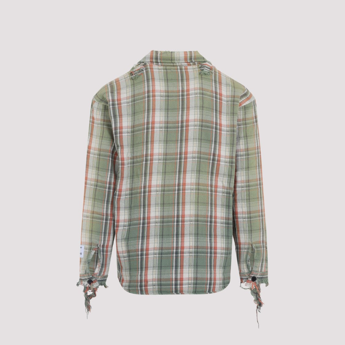Gallery Dept. Faded Green Checkered Casual Shirt With Pointed Collar