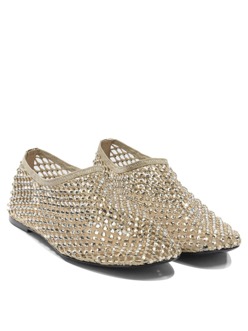 Strategia Reflective Mesh Ballerinas With Pointed Toe