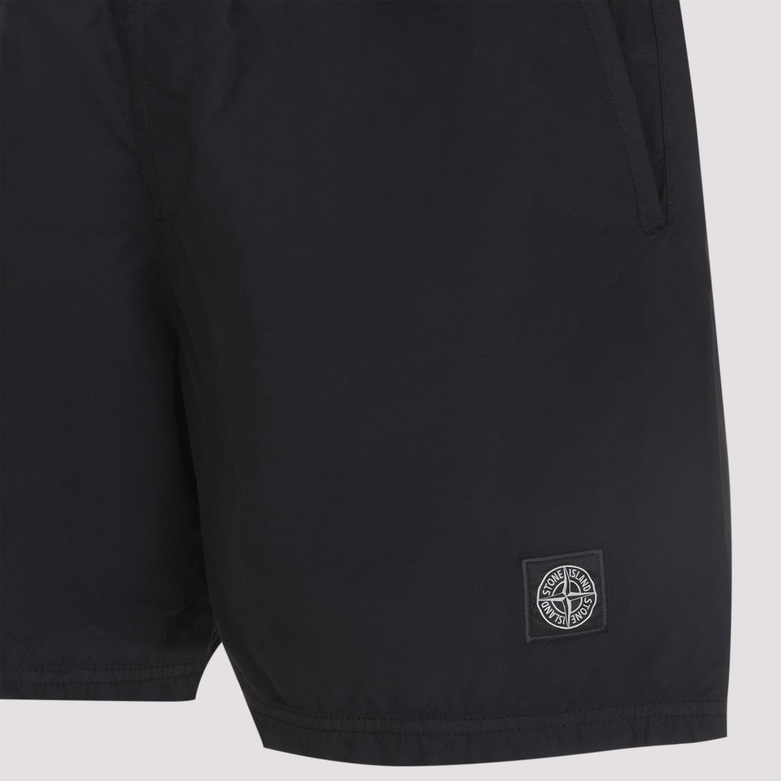 Stone Island Black Bermudas With Elastic Waistband