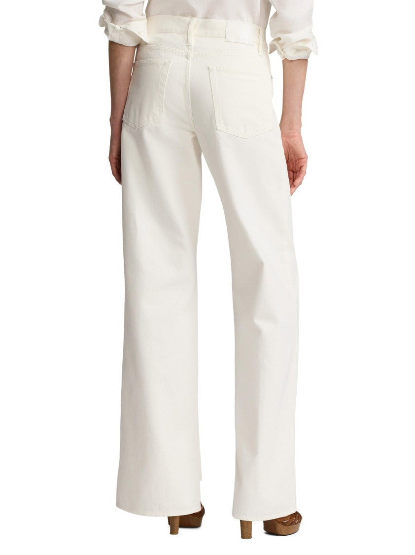 Polo Ralph Lauren Wide-Leg White Denim Jeans