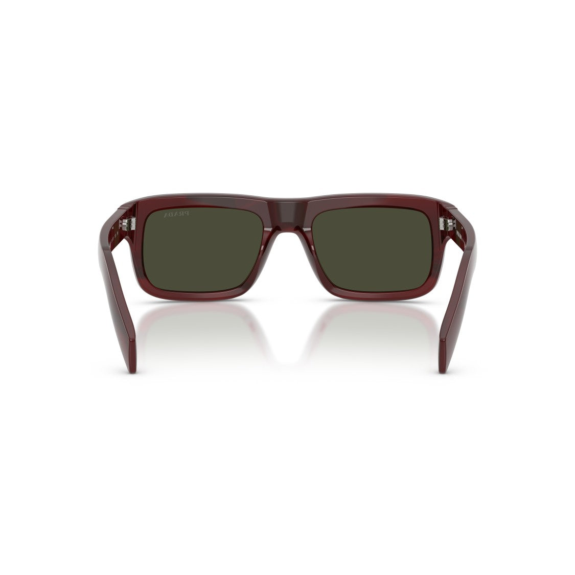 Prada 0Pr D11s Thick Burgundy Rectangular Acetate Sunglasses