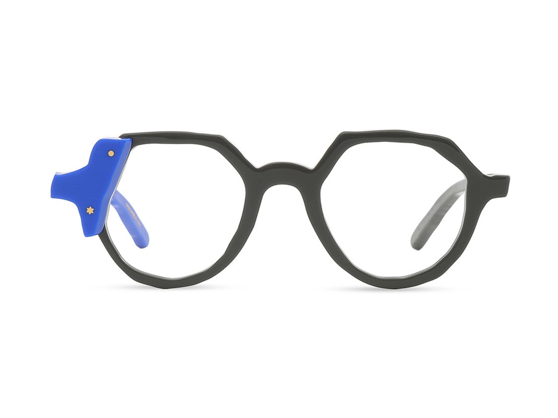Masahiro Maruyama Blue Mm-0097 Bold Geometric Octagonal Eyeglasses