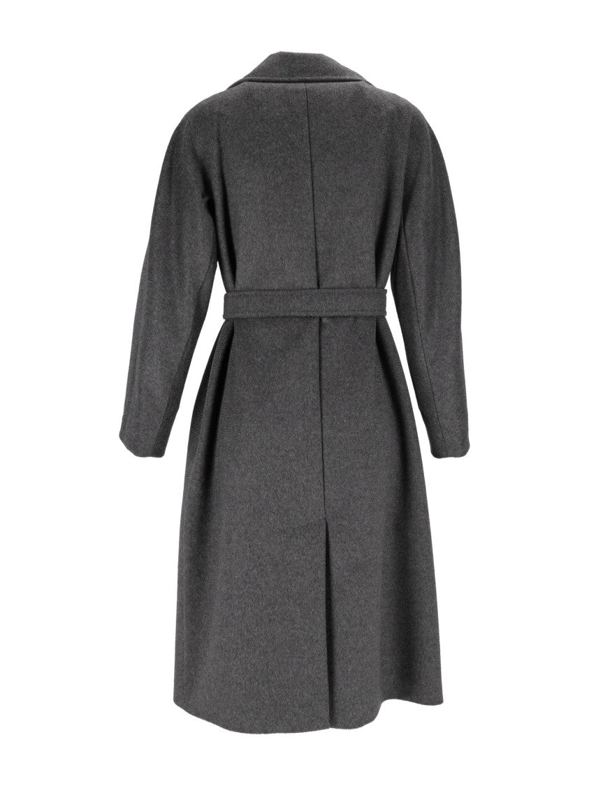 Max Mara Grey Resina Belted Wrap Coat