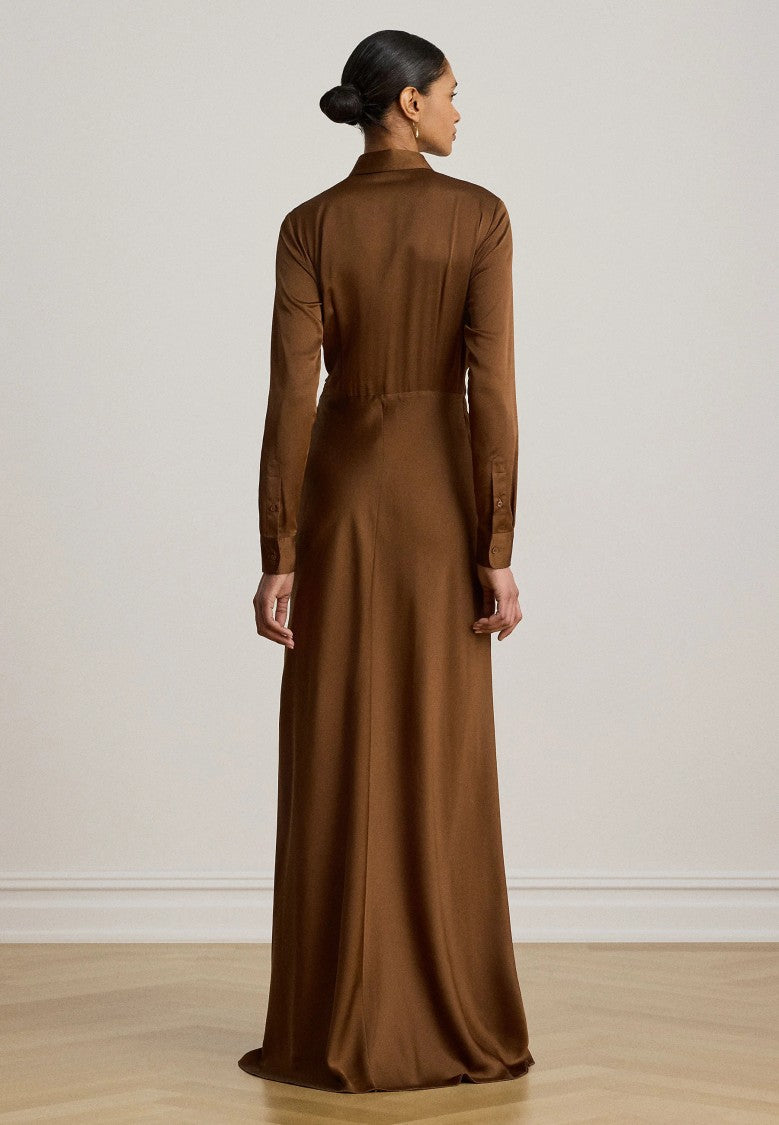 Lauren Ralph Lauren Wrap Collared Maxi Dress