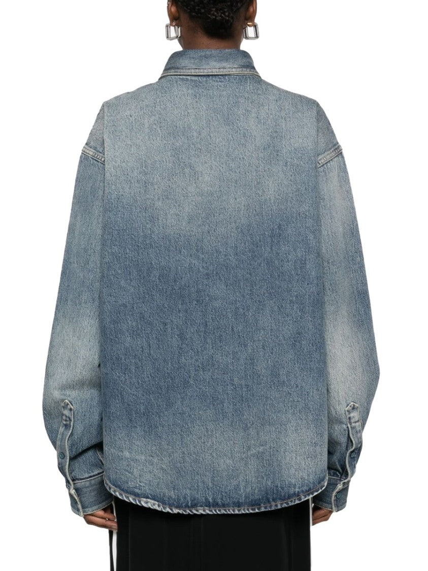 Balenciaga Relaxed Fit Denim-Style Shirt With Classic Collar