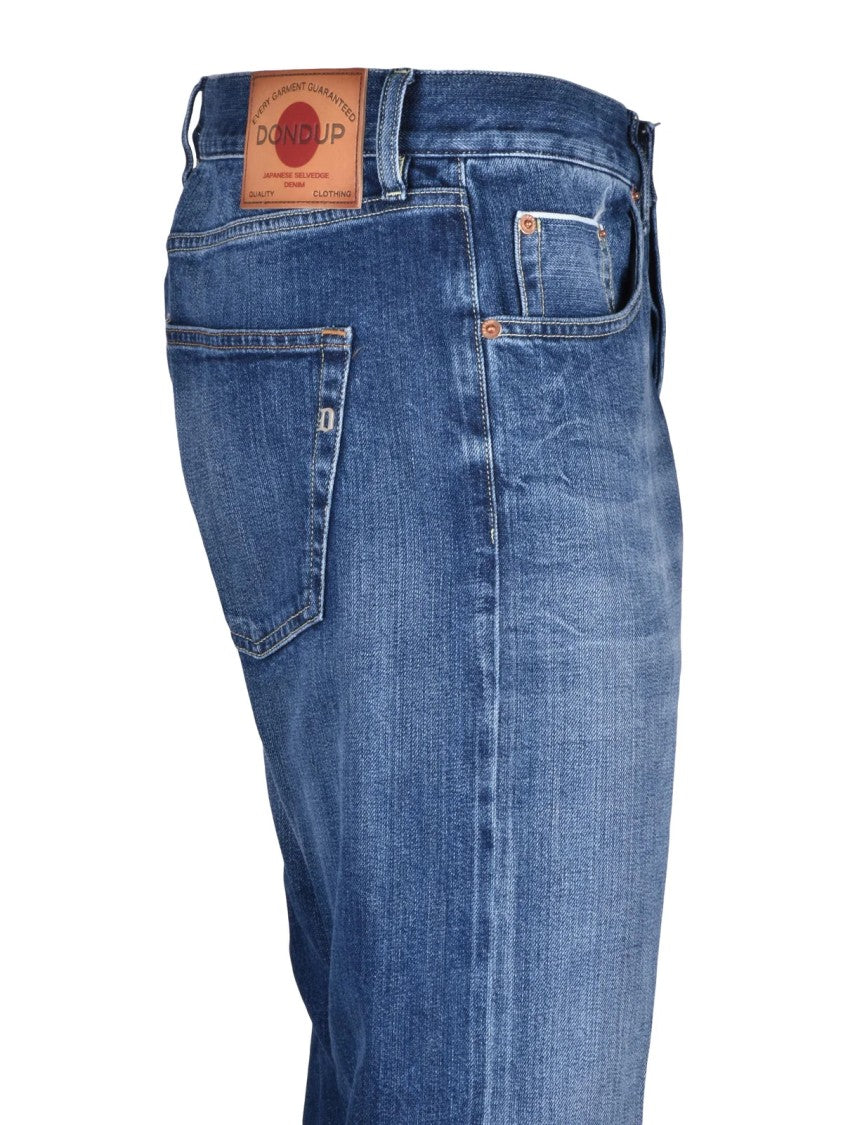 Dondup Blue Icon Regular Fit Cotton Polyurethane Jeans