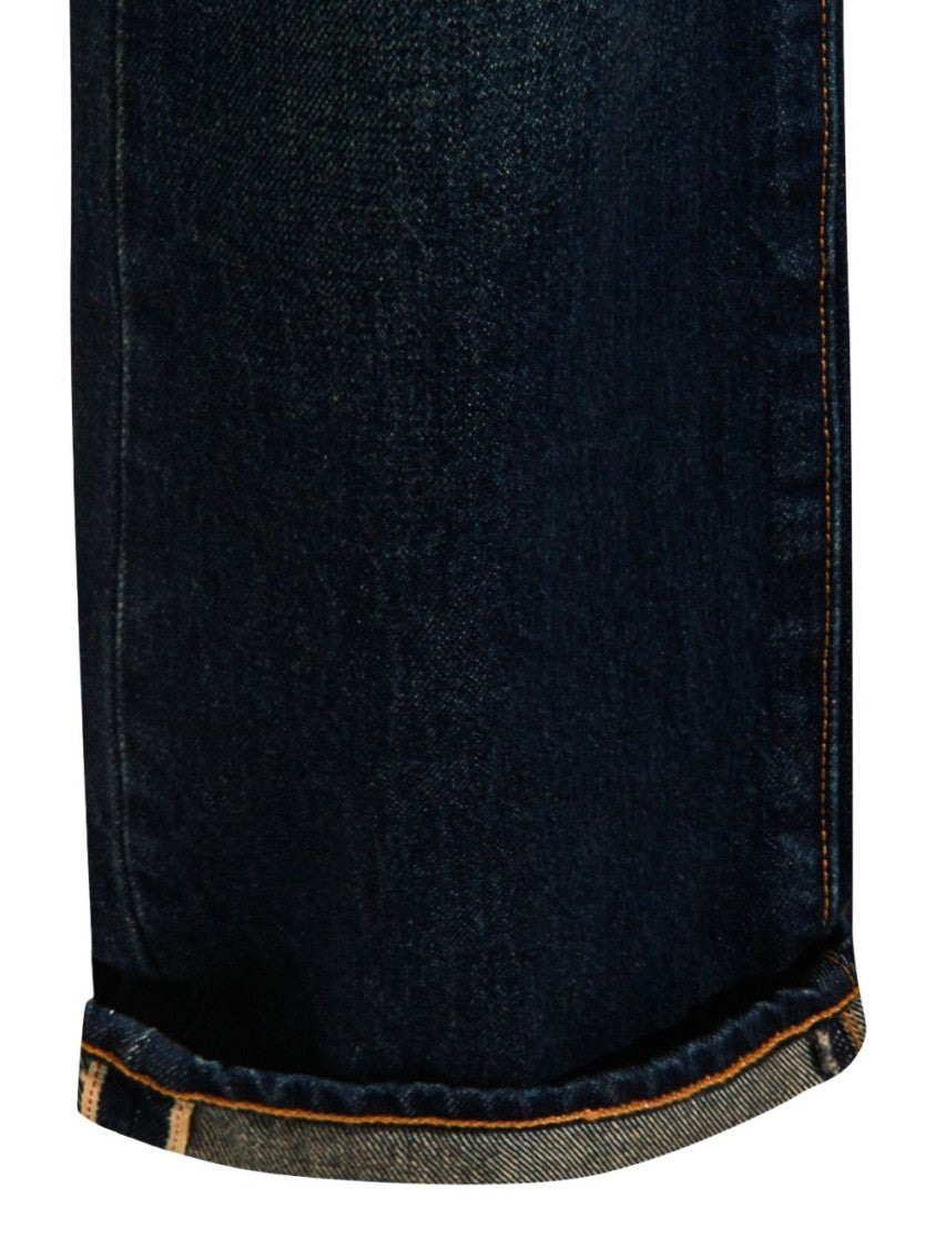 Levi's Straight-Leg Dark Wash Levi's Jeans With Vintage Detailing