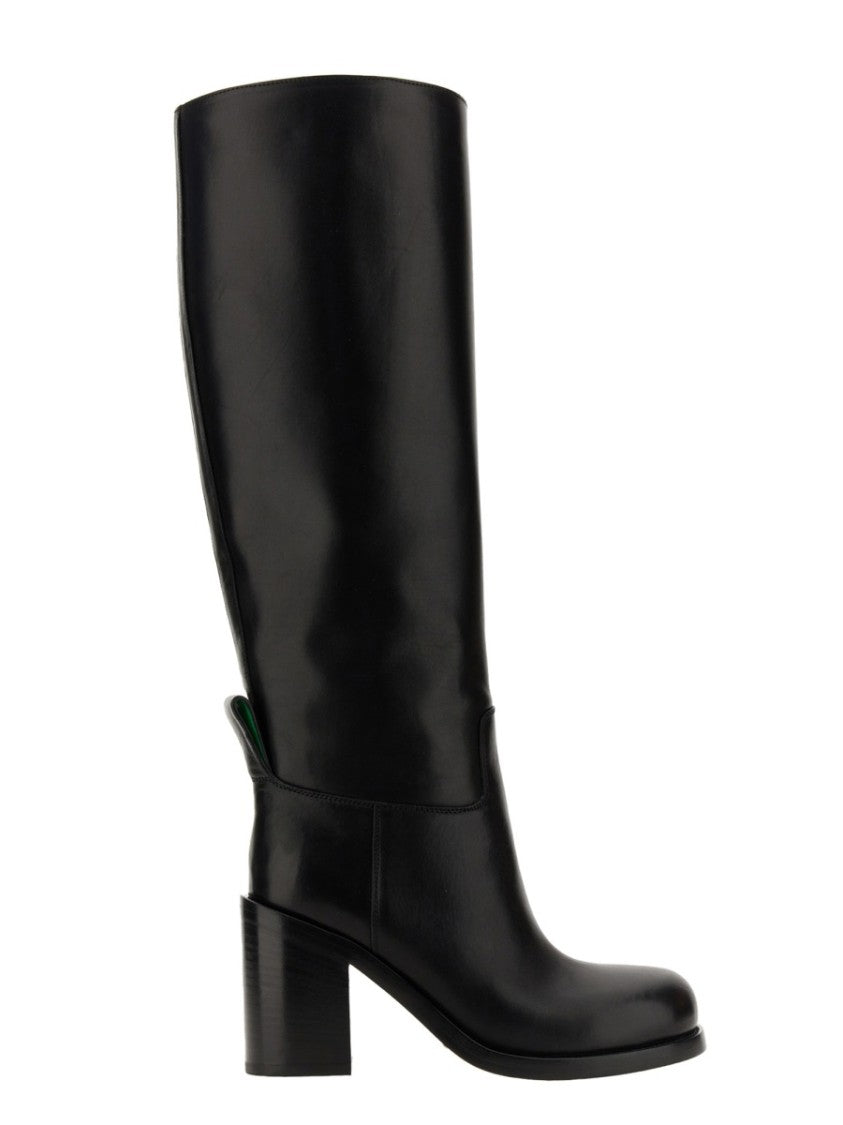 Bottega Veneta Brown Leather Boots With 9 Cm Heel