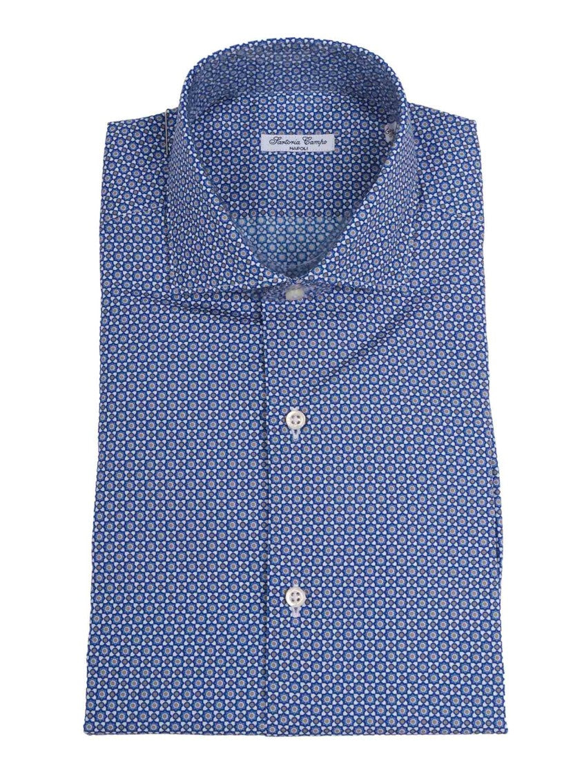 Sartoria Del Campo-Sonrisa Geometric Pattern Button Up Casual Shirt