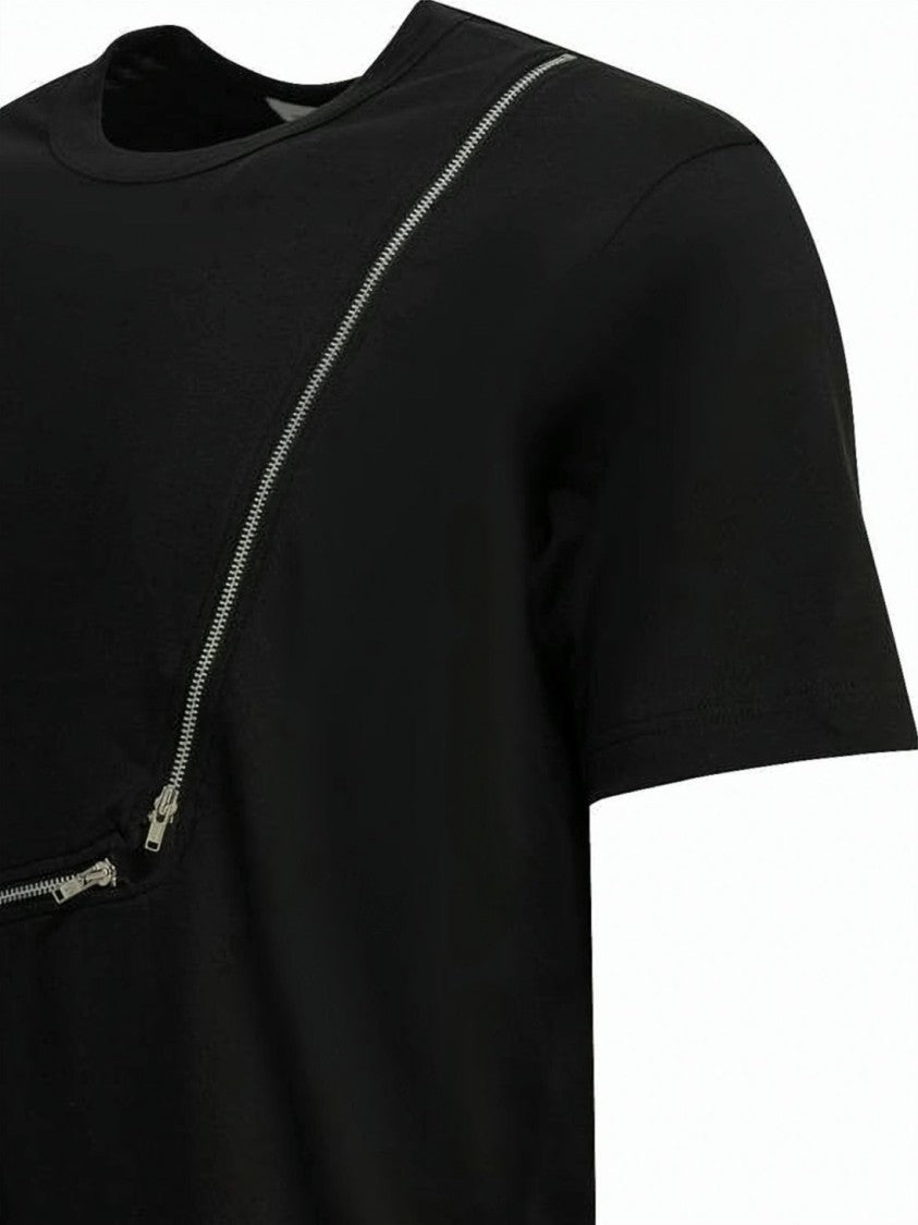Comme Des Garçons Short-Sleeve T-Shirt With Diagonal Zipper Detail