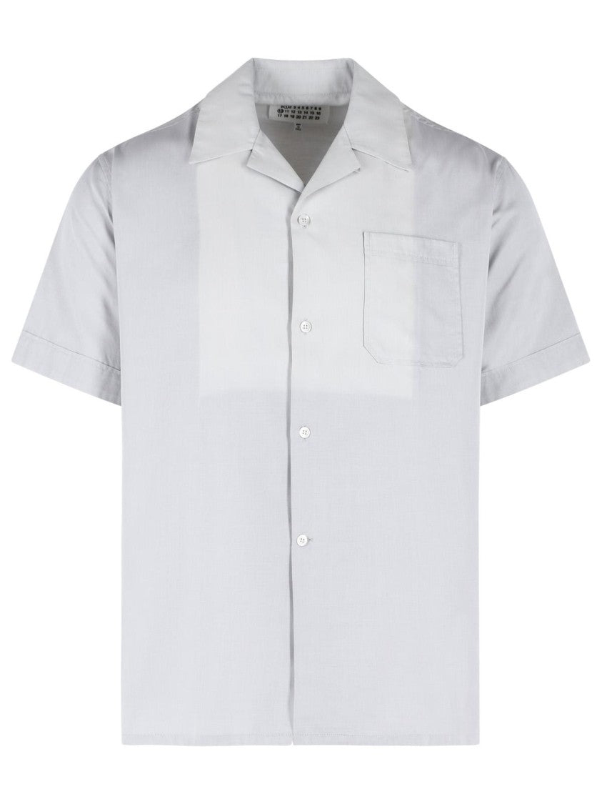 Maison Margiela Cotton Shirt With Grey Bowling Collar