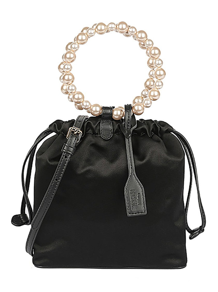 Moschino Black Moschino Handbag With Pearl Handle