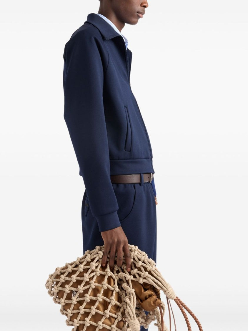 Prada Zip-Up Jacket With Stand Collar