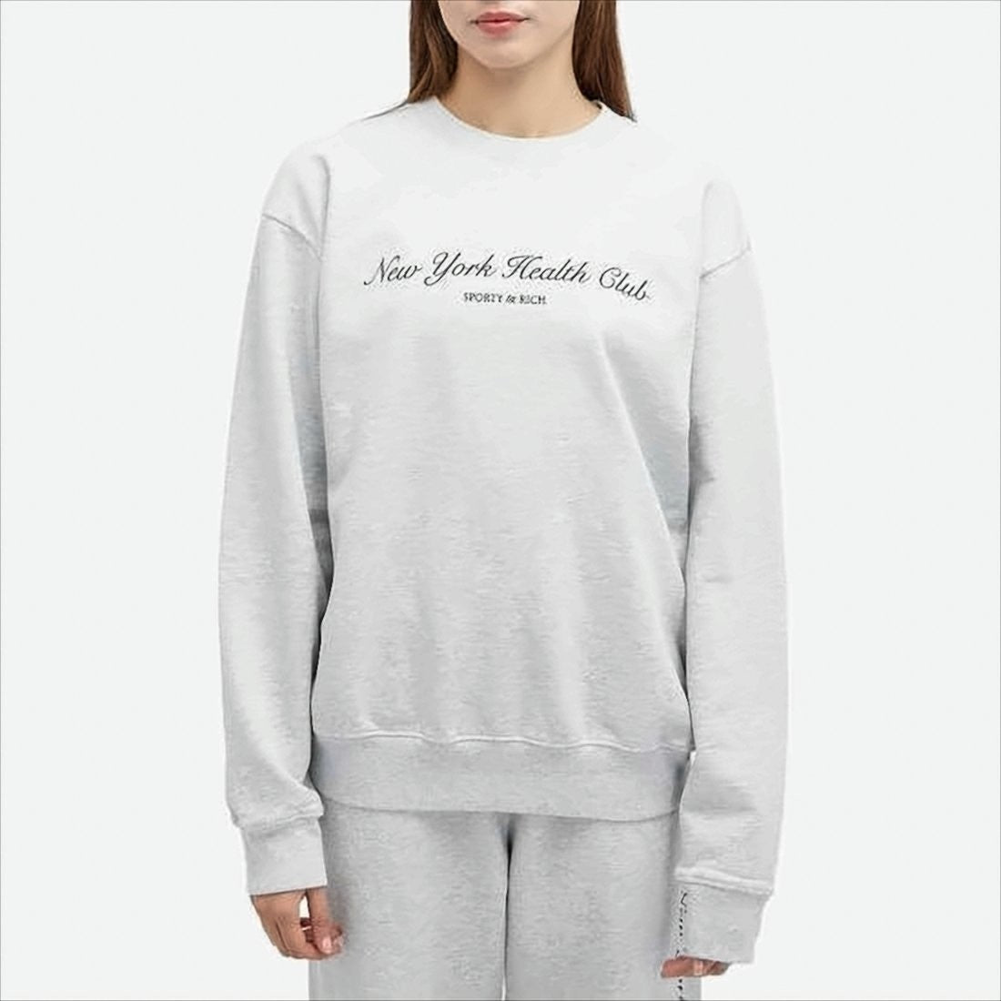 Sporty And Rich Long-Sleeve Sweatshirt With Classic Crew Neck