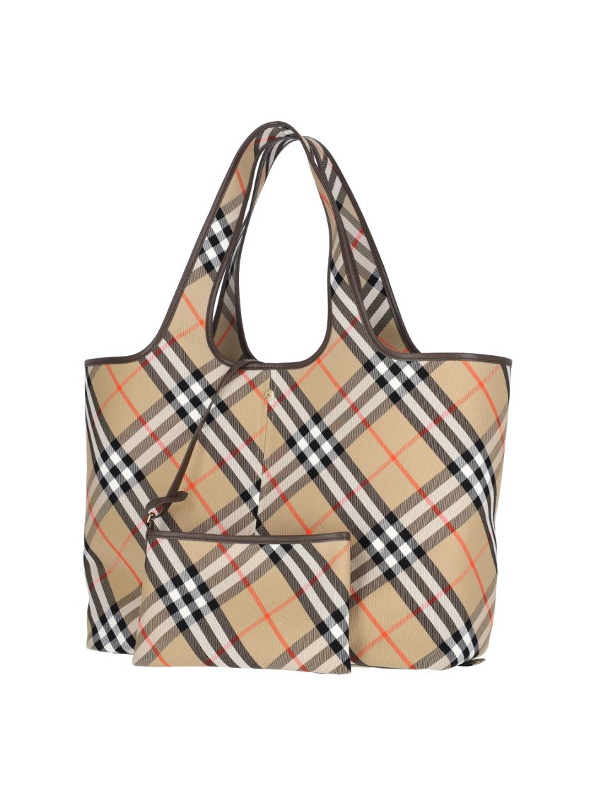 Burberry Check' Medium Tote – Beige