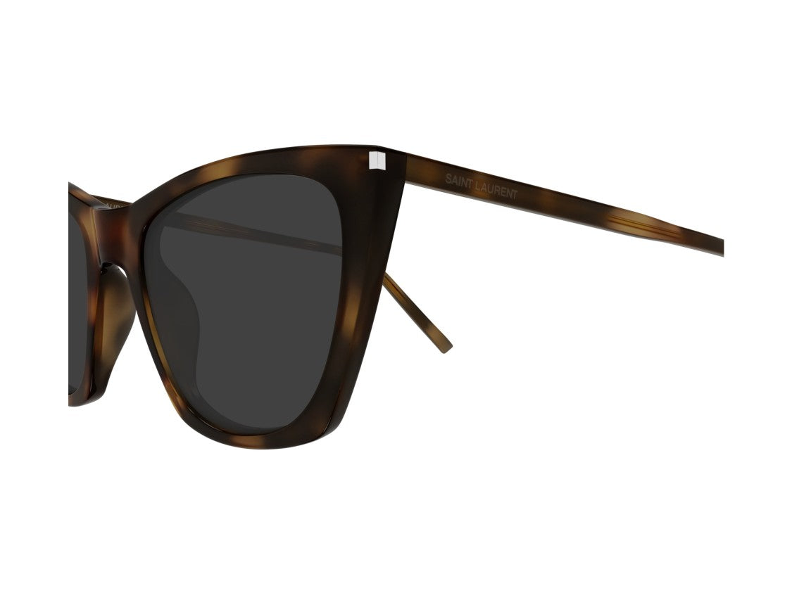 Saint Laurent Sl 214 Kate Thin Metallic Tortoiseshell Oversized Cat-Eye Sunglasses