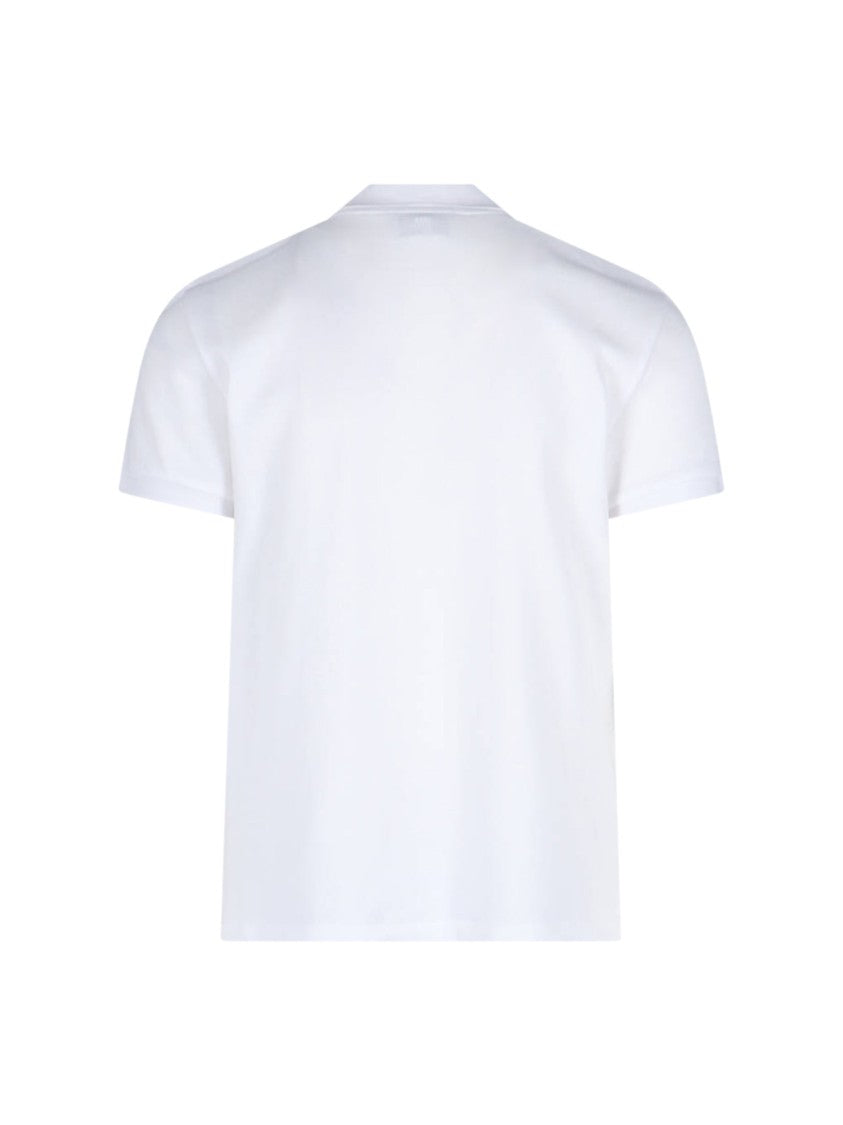 Ami Paris Short-Sleeve Organic Cotton Polo With Classic Collar