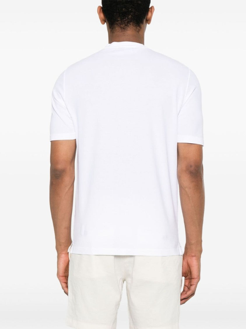 Barba Classic White T-Shirt With Crew Neck