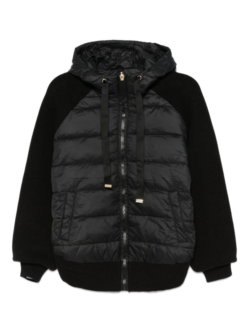 Twin-Set Quilted Black Hooded Jacket