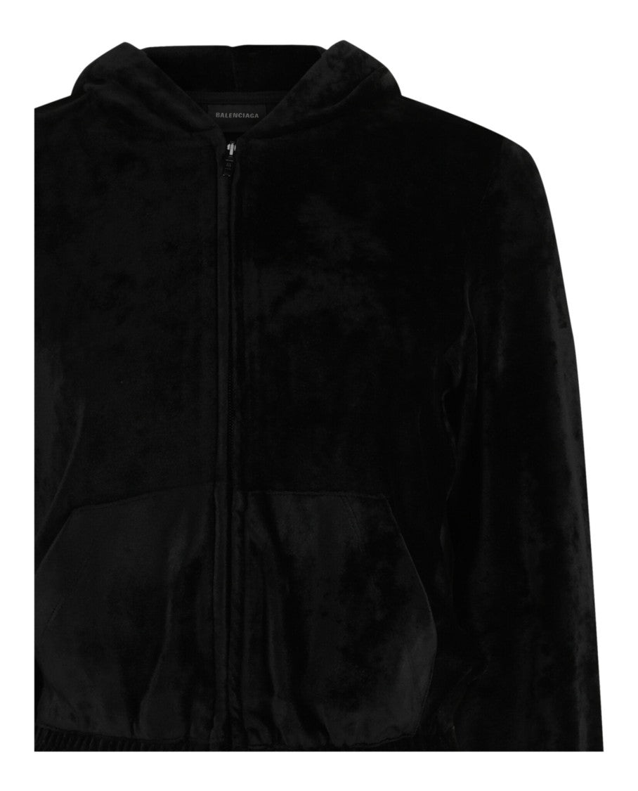 Balenciaga Velvet Zip Up Hoodie
