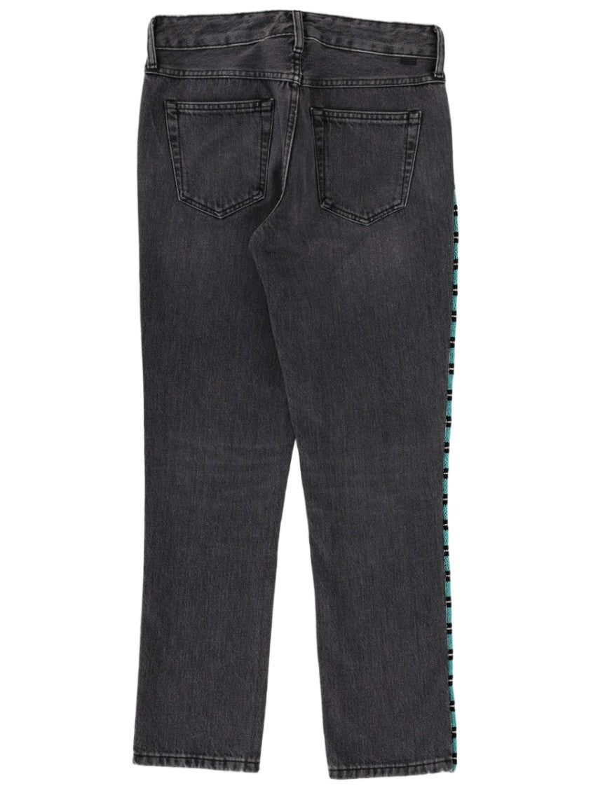 Alanui Straight-Leg Cotton Side-Stripe Jeans